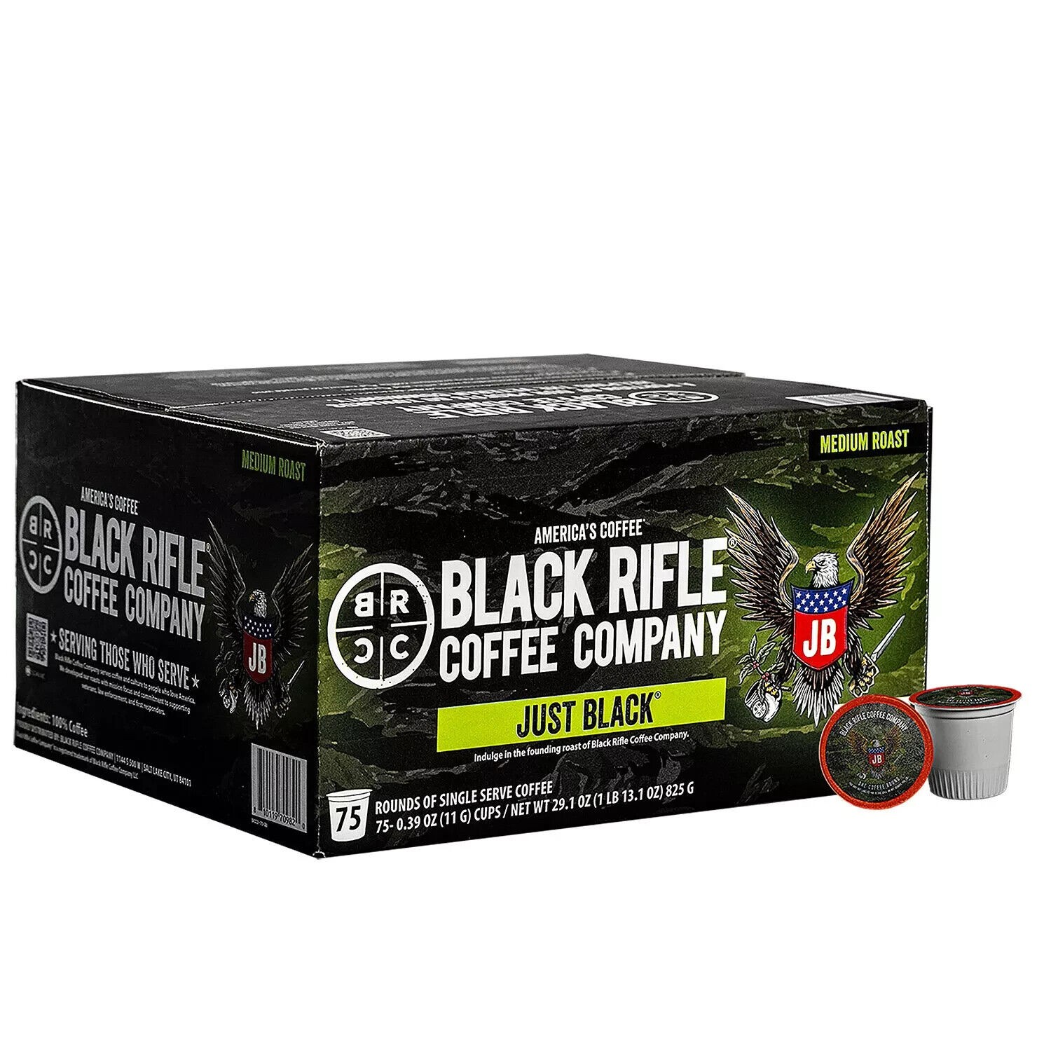 Black Rifle Coffee Company Just Black, Medium Roast K-Cup Coffee Pods (75 Ct.)