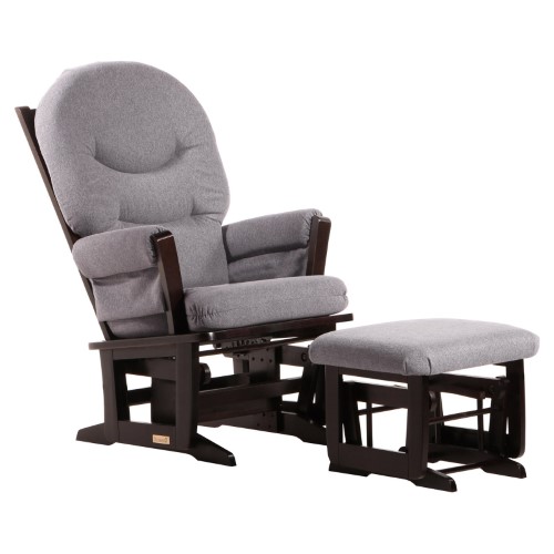 Dutailier Espresso/ Dark Grey Modern Glider and Ottoman Set