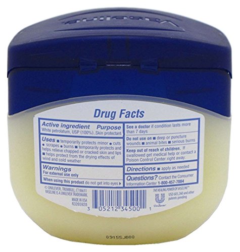 Vaseline 100% Pure Petroleum Jelly Original Skin Protectant  13 Oz  4-Pack