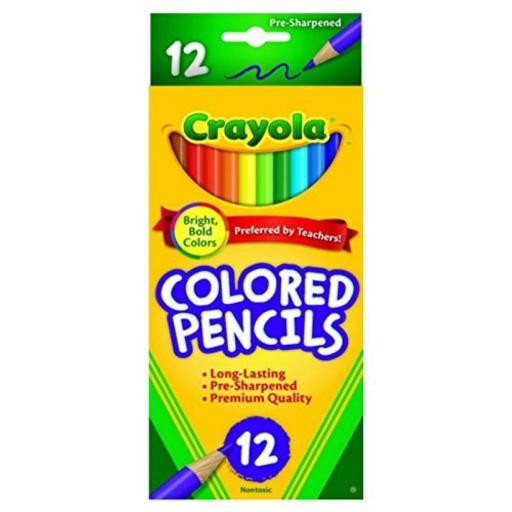 Crayola 68-4012 Colored Pencils, Long, 12-Count, Pack of 4, Assorted Colors
