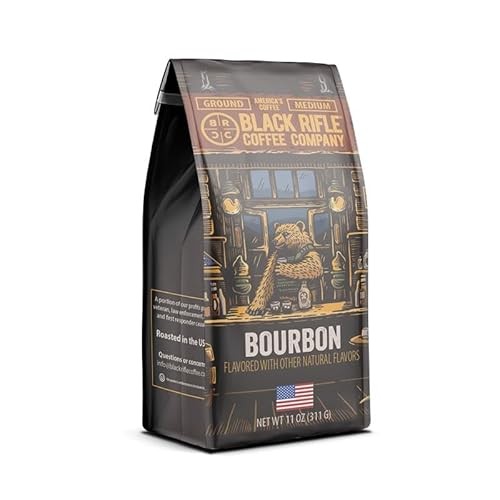 Black Rifle Coffee Company Bourbon Flavored Roast, Medium Roast Ground Coffee, 11 OZ Bag
