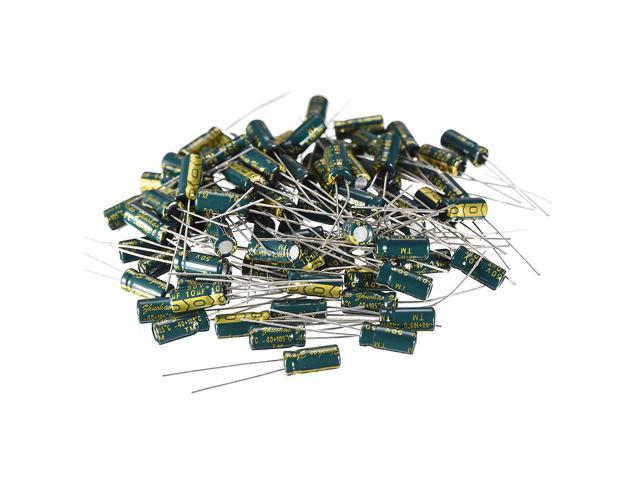 Aluminum Radial Electrolytic Capacitor Low ESR Green with 10UF 50V 105 Celsius Life 3000H 5 X 11 Mm High Ripple Current, Low Impedance 80pcs