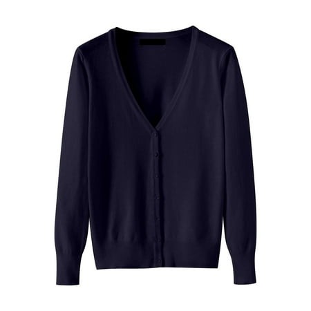 Luowei Winter Thermal Christmas Cardigan  Blue Long Sleeve Christmas Cardigan  Women S Lightweight V Neck Cardigan Sweater (Available in Plus Size)  4