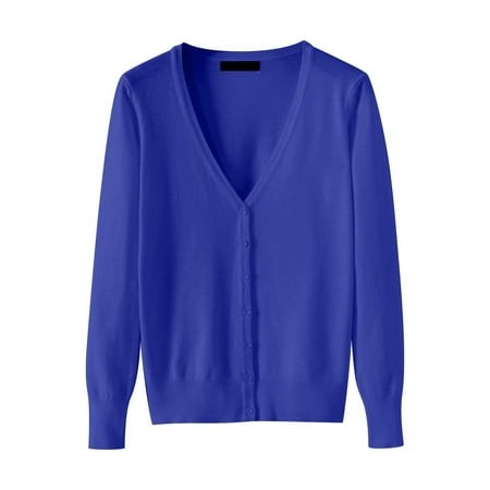 Luowei Winter Thermal Christmas Cardigan  Blue Long Sleeve Christmas Cardigan  Women S Lightweight V Neck Cardigan Sweater (Available in Plus Size)  4