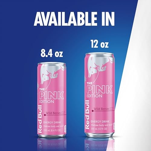 Red Bull Pink Edition Energy Drink, Wild Berries, 8.4 Fl. Oz., Case of 24 Cans, with 80mg Caffeine, Taurine & B Vitamins thumbnail