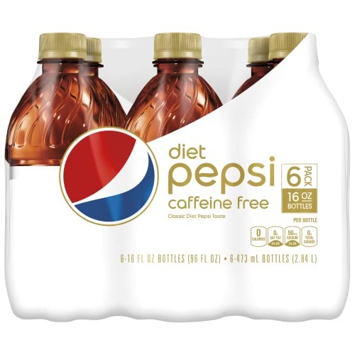 Diet Pepsi Caffeine Free Cola Soda Pop, 16oz Bottles, 6 Pack
