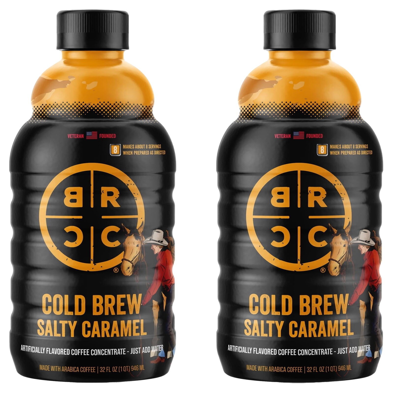 Black Rifle Coffee Company Salty Caramel Cold Brew Iced Flavored Coffee Concentrate Drink for Instant Energy  32 Oz