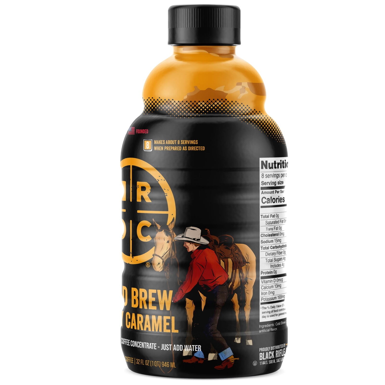 Black Rifle Coffee Company Salty Caramel Cold Brew Iced Flavored Coffee Concentrate Drink for Instant Energy  32 Oz thumbnail