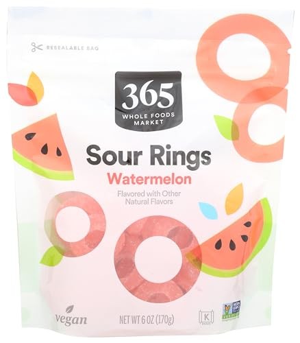 365 by Whole Foods Market, Sour Gummy Watermelon Rings, 6 Ounce