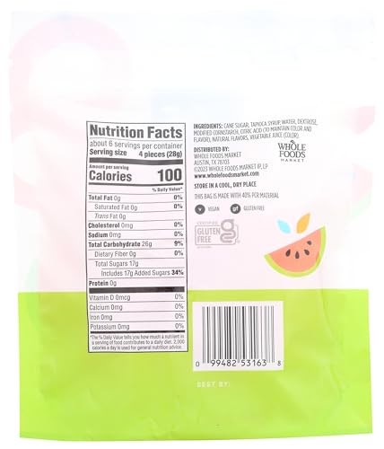 365 by Whole Foods Market, Sour Gummy Watermelon Rings, 6 Ounce thumbnail