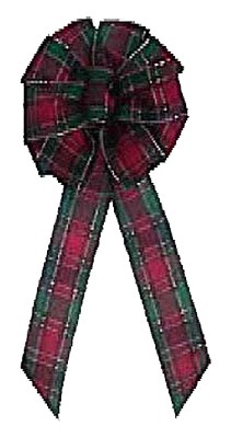 6229 11 Loop Scotch Plaid Wired Bow, Pack of 12
