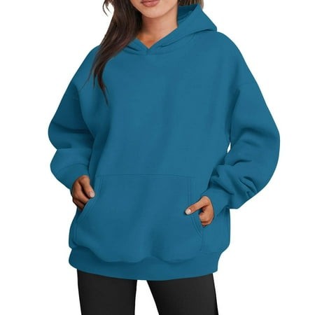 Fulijie Long Sleeve Fall Outfits for Women 2564  Hooded Neck Hooded Sweatshirt Women Zippered  Women S Oversized Sweatshirts Fleece Hoodies Long Sleev