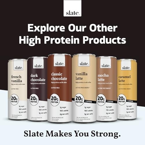Slate Milk - High Protein Nutrition Shake - Milk Chocolate - 32g Protein, 1g Sugar, 150 Calories, 2g Net Carbs - Lactose Free - No Added Sugar - Break thumbnail