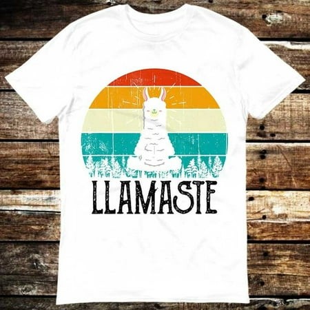 Namaste Cute Llama Yoga Meditation Gym Llamaste Parody T Shirt Meme Gift Funny Tee Vintage Style Aesthetic Unisex Gamer Movie Music 6249