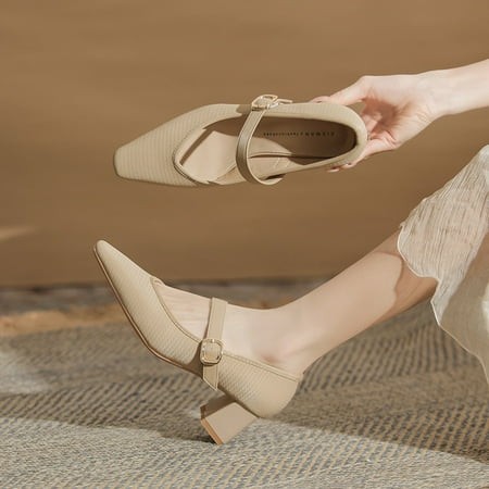 5999 Fashion Minority Design Chunky Heel Square Toe Temperament Women S New Mary Jane Shoes Simple Comfortable Women S Shoes