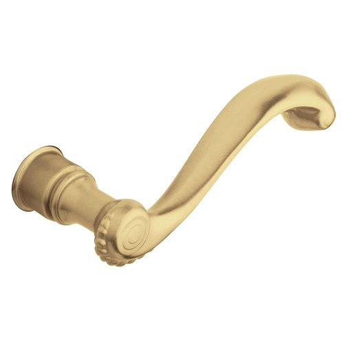 Baldwin 5104 Pair of 5104 Estate Rope Levers Without Rosettes Locking/Latching Mechanism Purchased Separately Satin Brass and Brown Hardware