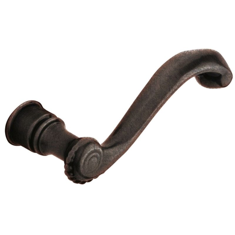 Baldwin 5104.RMR Single Right Hand Estate Lever Minus Rosettes Distressed Venetian Bronze