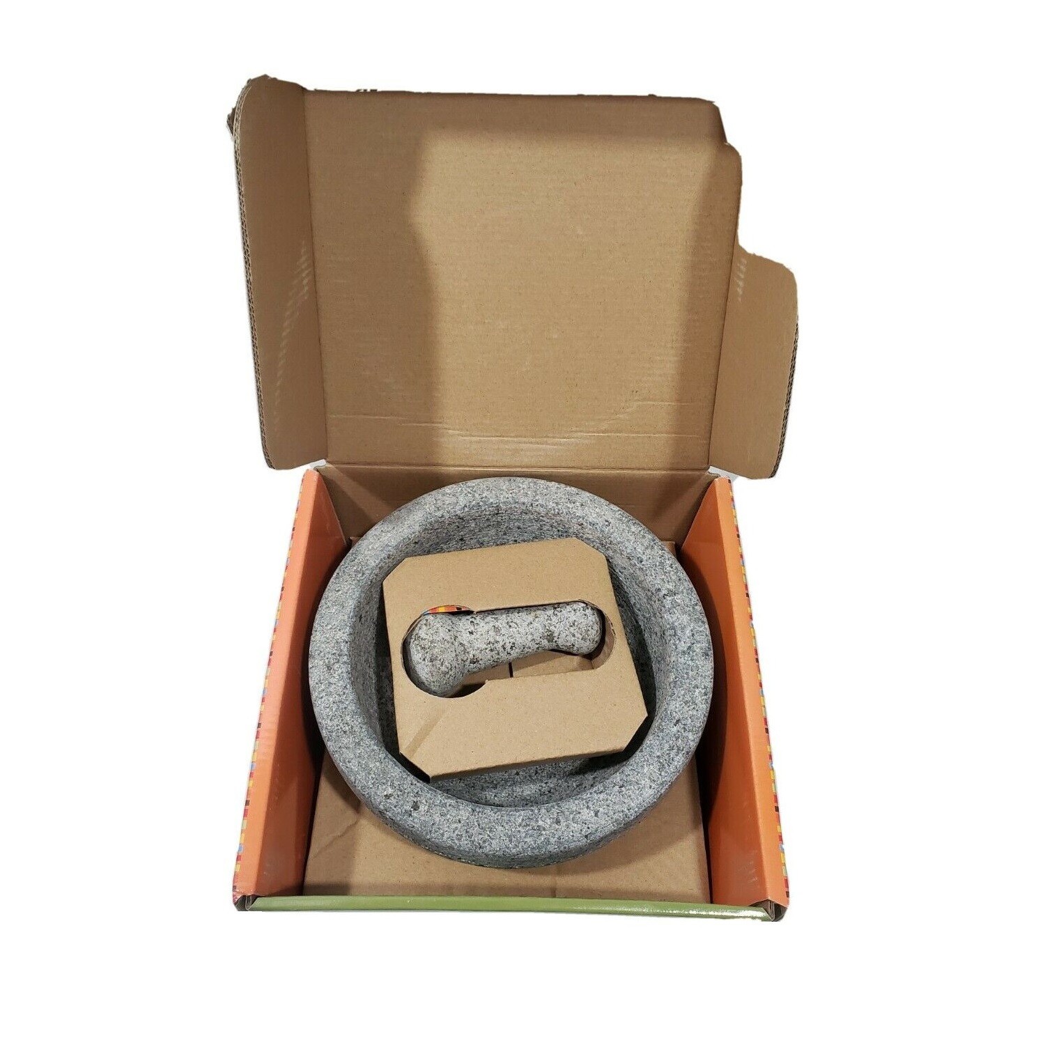 Casa Maria Granite Mortar and Pestle Set – 8.5-Inch Double-Sided Stone Grinder – Natural Heavy-Duty Granite for Spices  Herbs  Guacamole  Pesto  MISSING ACCESSORIES