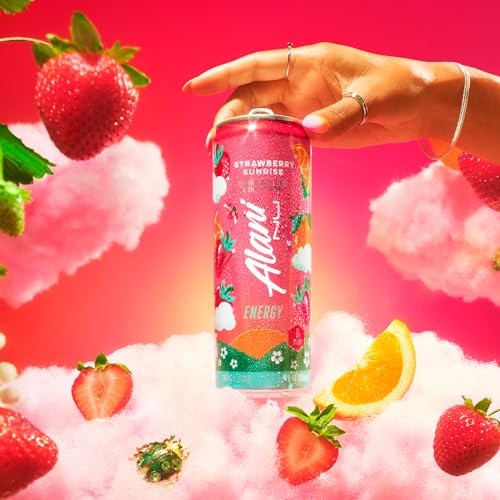 Alani Nu STRAWBERRY SUNRISE Sugar Free, Low Calorie Energy Drinks, 200mg Caffeine, Biotin B Vitamins, Zero Sugar, 10 Calories, 12 Fl Oz Cans, 12 Pack thumbnail