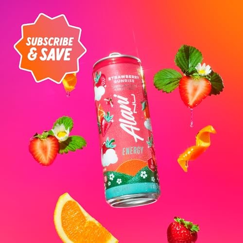 Alani Nu STRAWBERRY SUNRISE Sugar Free, Low Calorie Energy Drinks, 200mg Caffeine, Biotin B Vitamins, Zero Sugar, 10 Calories, 12 Fl Oz Cans, 12 Pack thumbnail