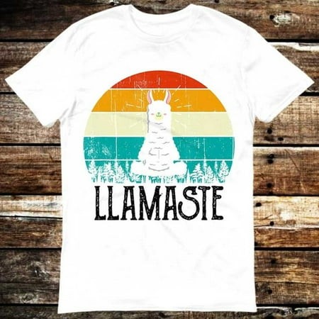 Namaste Cute Llama Yoga Meditation Gym Llamaste Parody T Shirt Meme Gift Funny Tee Vintage Style Aesthetic Unisex Gamer Movie Music 6249