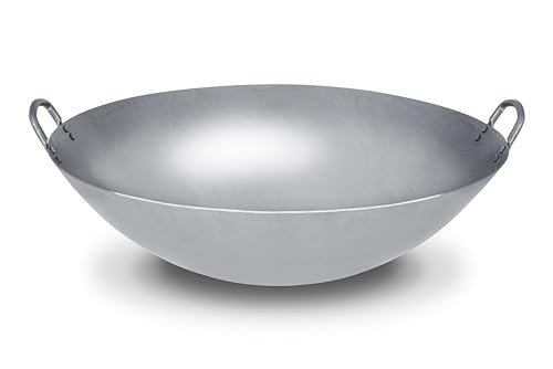Craft Wok Extra Large 21-Inch Heavy Canton Style Hand Hammered Carbon Steel Wok (Round Bottom) / 731W194X