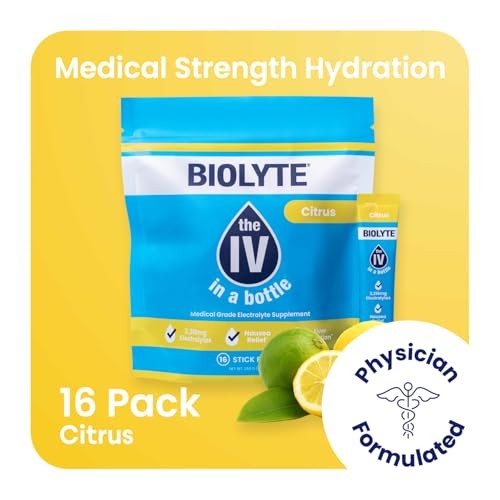 BIOLYTE IV Hydration Packets - Electrolyte Powder Packets, Drink Mix for Water & Other Liquids, Dehydration Relief with Sodium & Vitamins, Doctor-Deve thumbnail