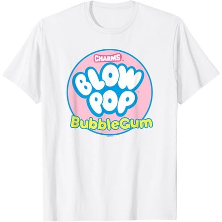 Charms Blow Pop Bubble Gum Circle Logo T-Shirt Men and Women Can Wear  Black  White  Gifts