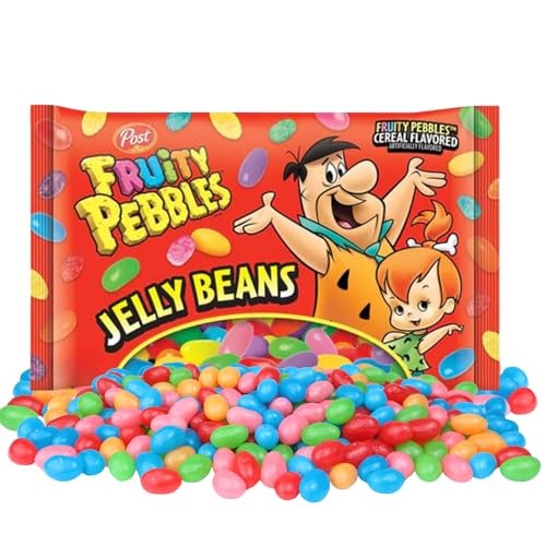 Fruity Pebbles Jelly Beans, Assorted Fruit Flavored Chewy Candies, Easter Egg Fillers and Party Favors, 10 Ounces
