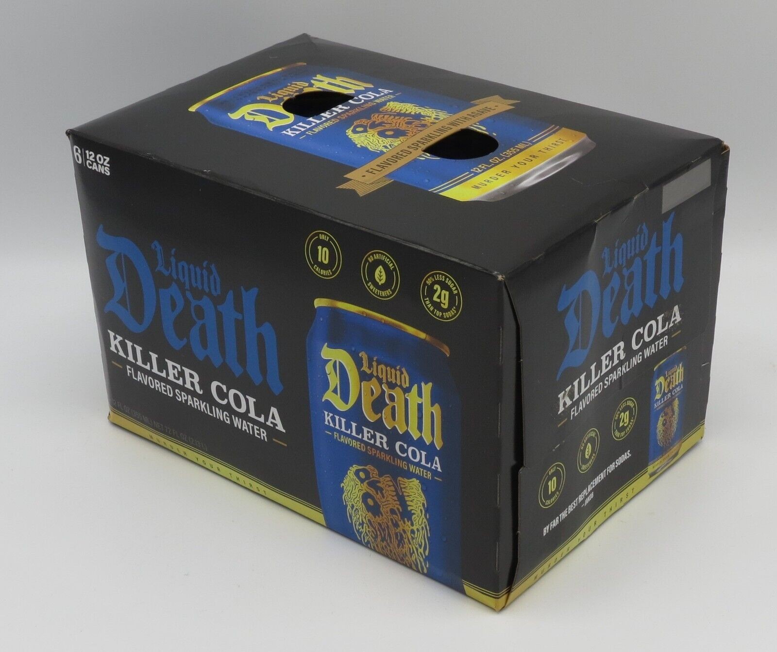 Liquid Death Sparkling Water, Killer Cola 6 Cans (12 Fl Oz Each)