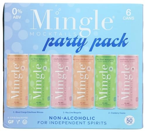 Mingle Mocktails Non-Alcoholic Party Variety Pack  6 Pack  12 Fl Oz Sleek Aluminum Cans  0.00% ABV thumbnail