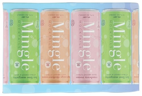 Mingle Mocktails Non-Alcoholic Party Variety Pack  6 Pack  12 Fl Oz Sleek Aluminum Cans  0.00% ABV thumbnail