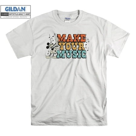 Disney Mickey Make Your Music T-shirt Hoody Kids Child Tote Bag Tshirt S-M-L-XL-XXL-3XL-4XL-5XL Gildan Oversized Men Women Unisex 6755