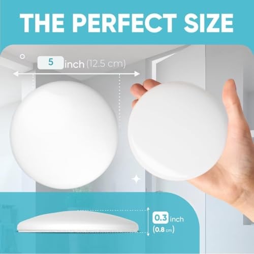 Strongest Home Wall & Door Handle Stopper 5 Set of 3 Pieces White Rubber Door Knob, Round Wall Shield Cushion, Quiet Wall Protector for Door Handle,