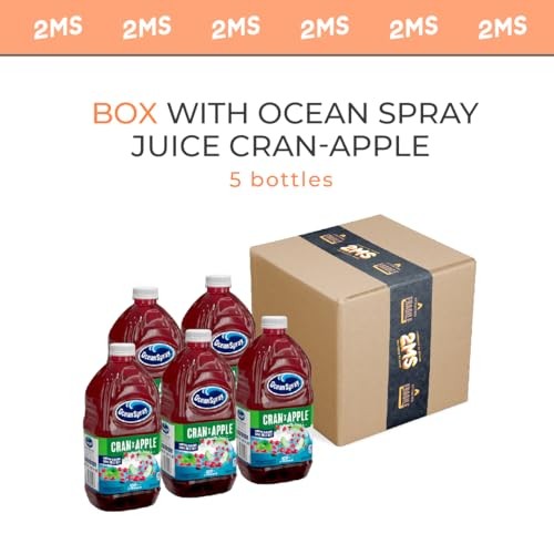2MS Box with 5 Pack Ocean Spray Apple Juice Plastic Bottle 64 Fl Oz thumbnail