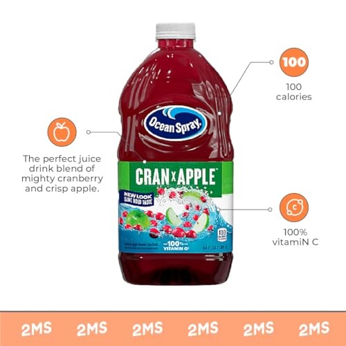 2MS Box with 5 Pack Ocean Spray Apple Juice Plastic Bottle 64 Fl Oz thumbnail