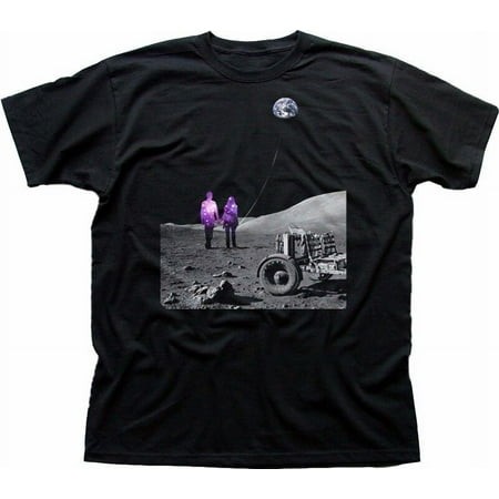 Spaceman on the Moon Space Walking the Earth Nasa Black T-shirt 9332