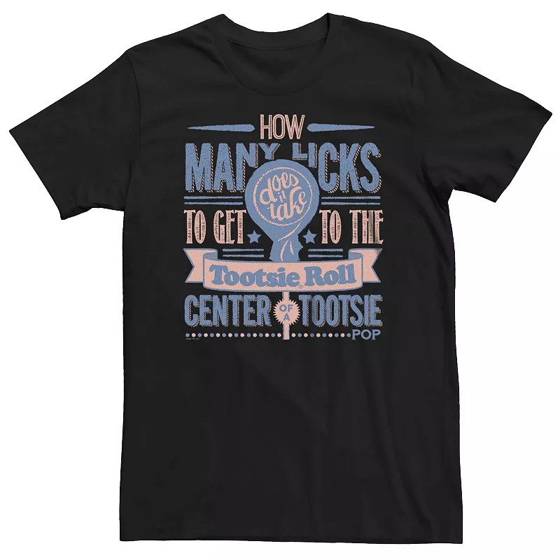 Big & Tall Tootsie Pop How Many Licks Poster Tee, Men's,