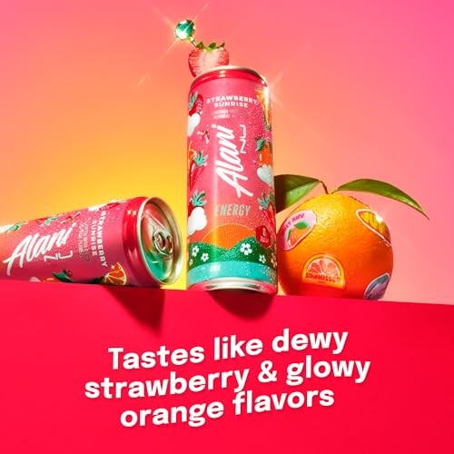 Alani Nu STRAWBERRY SUNRISE Sugar Free, Low Calorie Energy Drinks, 200mg Caffeine, Biotin B Vitamins, Zero Sugar, 10 Calories, 12 Fl Oz Cans, 24 Pack thumbnail