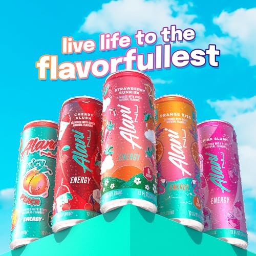Alani Nu STRAWBERRY SUNRISE Sugar Free, Low Calorie Energy Drinks, 200mg Caffeine, Biotin B Vitamins, Zero Sugar, 10 Calories, 12 Fl Oz Cans, 24 Pack thumbnail