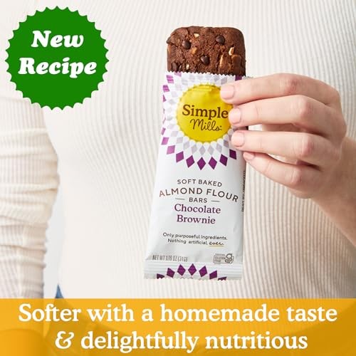 Simple Mills Almond Flour Snack Bars (Chocolate Brownie) with Organic Coconut Oil, Chia Seeds, Sunflower Seeds, and Flax Seeds, 6oz, 3 Count thumbnail