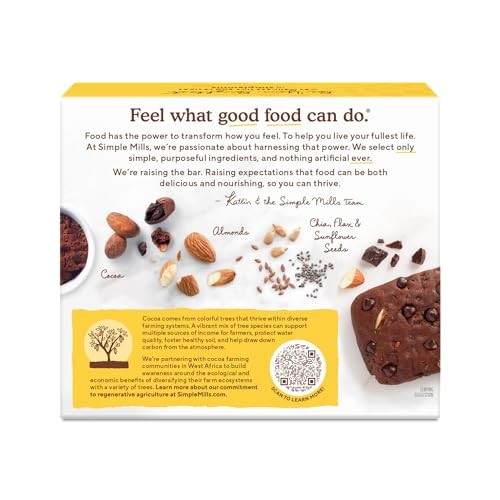 Simple Mills Almond Flour Snack Bars (Chocolate Brownie) with Organic Coconut Oil, Chia Seeds, Sunflower Seeds, and Flax Seeds, 6oz, 3 Count thumbnail