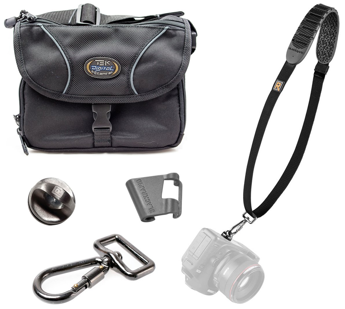 BlackRapid Shot Strap (Black) + Tamrac 4397 Micro 4/3 Mirrorless Camera Bag Kit