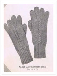 PATTERN #2658 LADIES CABLE STITCH GLOVES VINTAGE KNITTING Princess of Patterns Author