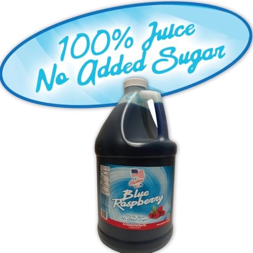 BLUE RASPBERRY SLUSHEE MIX | 100% JUICE | NO ADDED SUGAR | Case of 4 X 1 Gallons - 512 Oz | (Yields Approx. 256-12oz Servings per Case) | Mix 5 Parts  thumbnail