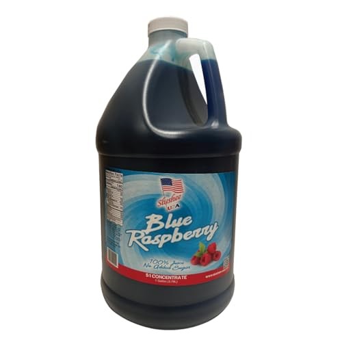 BLUE RASPBERRY SLUSHEE MIX | 100% JUICE | NO ADDED SUGAR | Case of 4 X 1 Gallons - 512 Oz | (Yields Approx. 256-12oz Servings per Case) | Mix 5 Parts  thumbnail