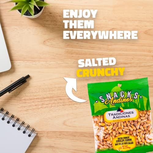 Tradiciones Andinas Salted Crunchy Chulpe Corn 4.59 Oz - Snack Chulpi Frito Y Salado, Salty Fried, Peruvian Products Ready to Eat, Individual Bags, Pr thumbnail
