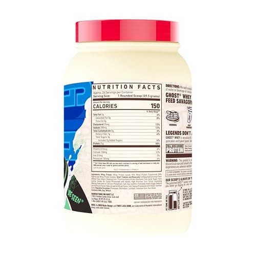 GHOST Whey Protein Powder, Oreo Mint - 2.2 LB Tub, 25G of Protein - Cookies & Cream Flavored Isolate, Concentrate & Hydrolyzed Whey Protein Blend - Po thumbnail