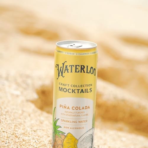 Waterloo Craft Collection Mocktails, Piña Colada Naturally Flavored Non-Alcoholic Sparkling Beverage, 12 Fl Oz Cans (Pack of 6)  Zero Calories, Zero  thumbnail