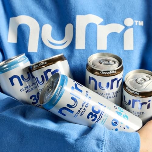 Nurri - 30g Protein Ultra Filtered Milk Shake  Vanilla - Lactose Free, Low Sugar, 150 Calories, 10 Vitamins and Minerals - 11 Fl Oz, 12 Cans thumbnail